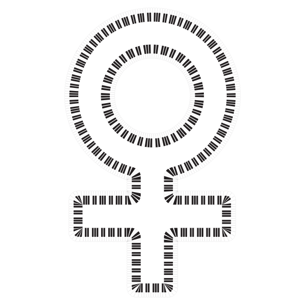 Female symbol and piano keys