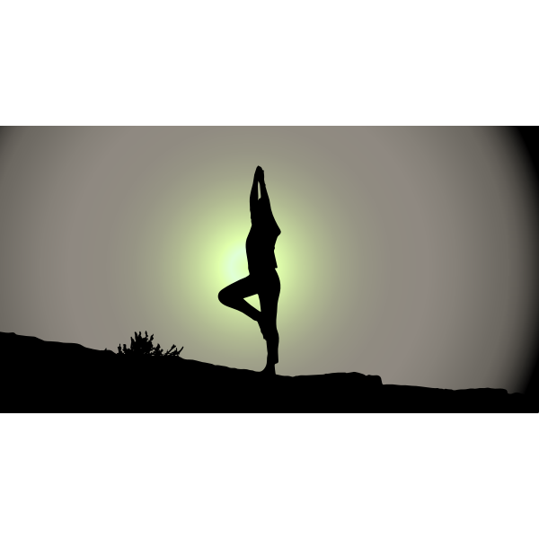 Download Female Yoga Pose Silhouette Sunrise | Free SVG