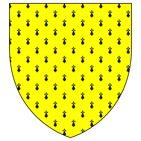 Yellow heraldic shield vector image