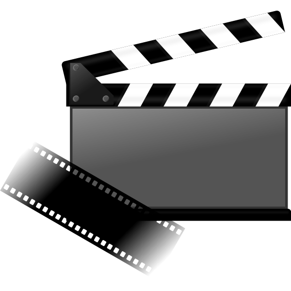 Filming sync board with filmstrip vector image