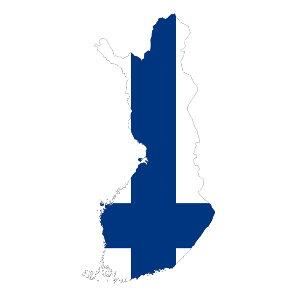 Finland Map Flag With Stroke