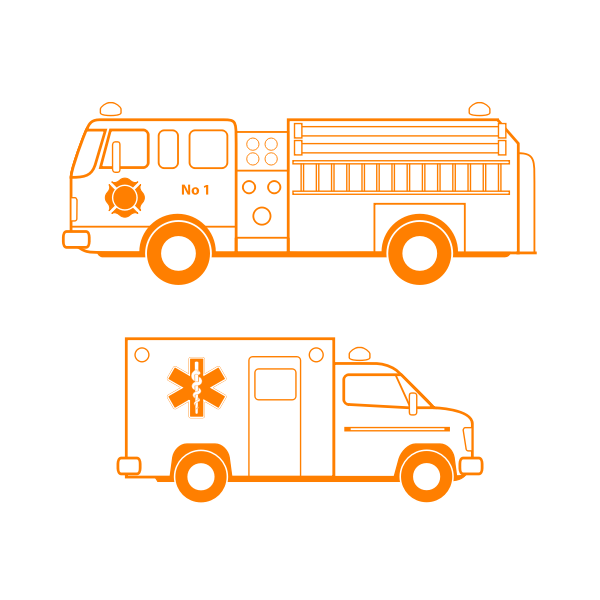 Emergency service vehicle vector image