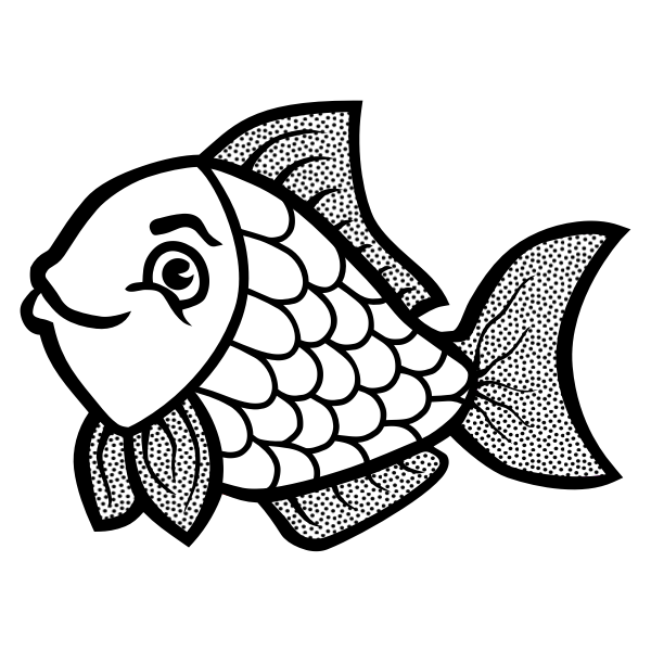 Fish with spots line art vector image