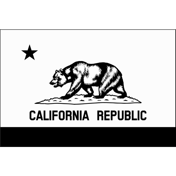 Flag of Calfornia Cook  v11 Border Thin monochrome