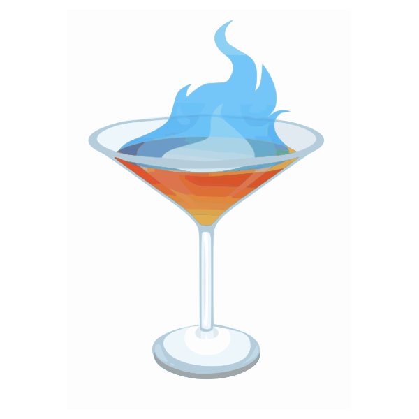 Burning cocktail vector illustration