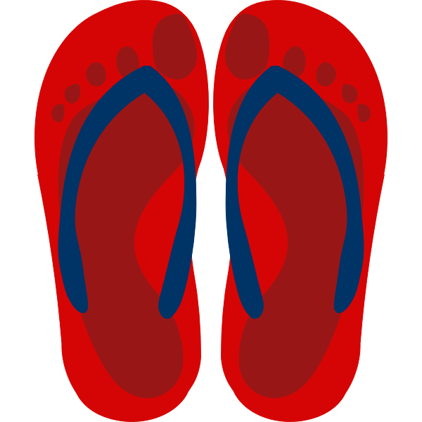 Flip flops with feet imprint vector clip art | Free SVG