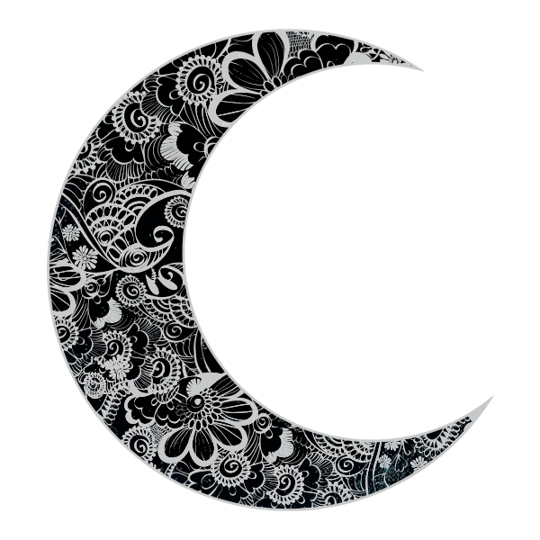 Vector Clip Art Of Floral Crescent Moon Free Svg