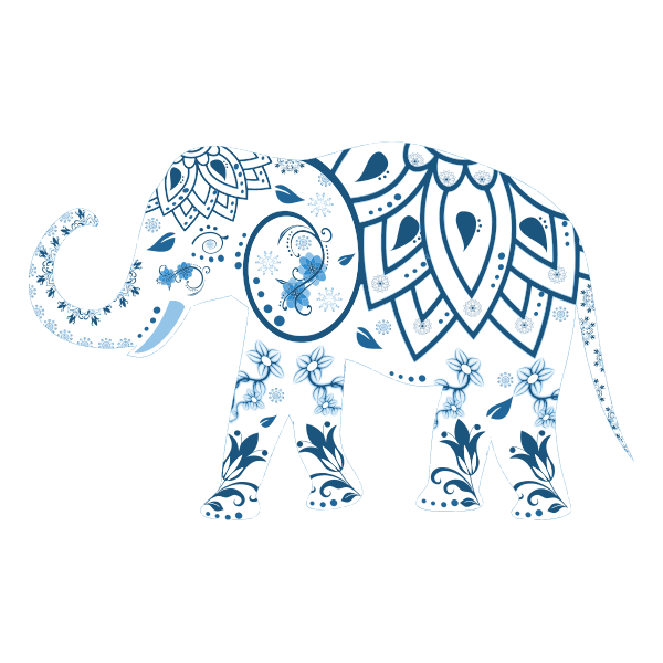 Download Flowery decorated elephant | Free SVG