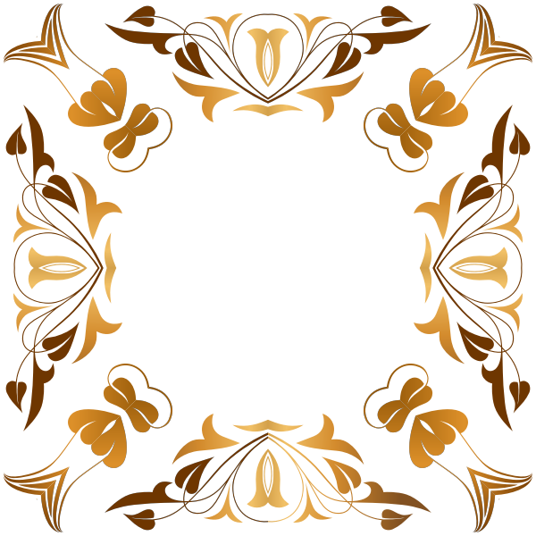 Download Rectangular floral brown border vector graphics | Free SVG