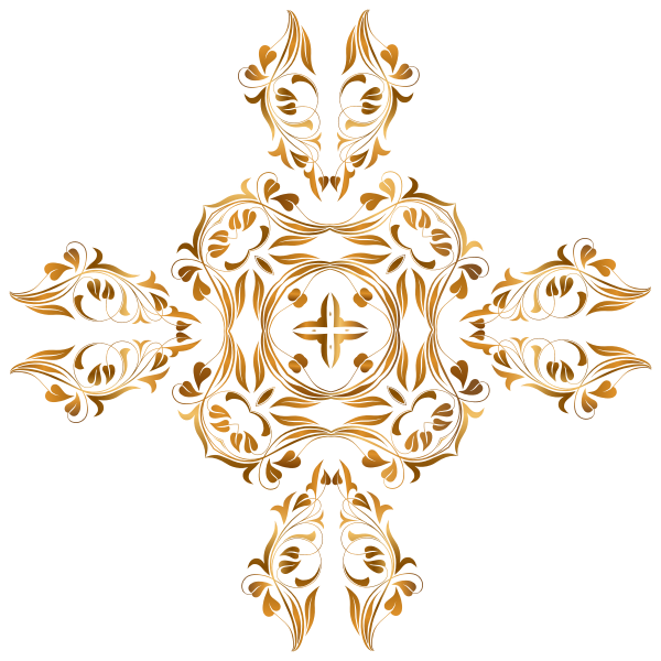 Flowery golden cross