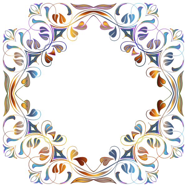 Floral leafy frame in colors