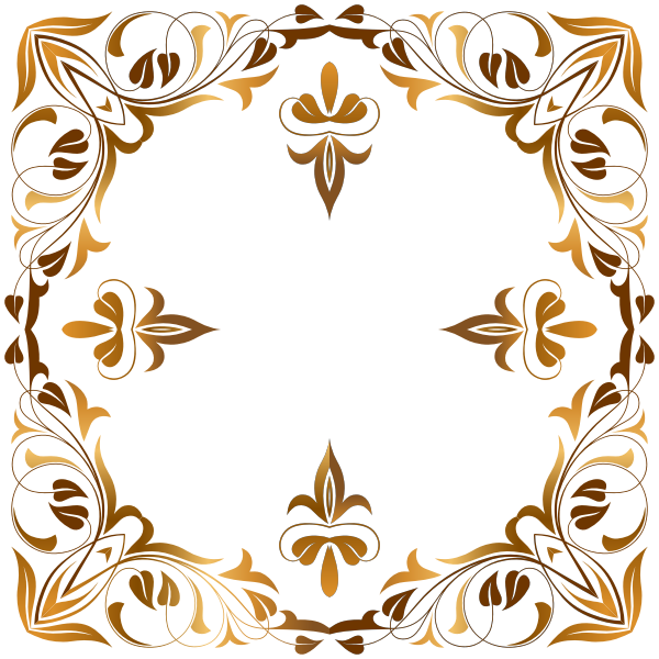 Clip art of square floral brown border