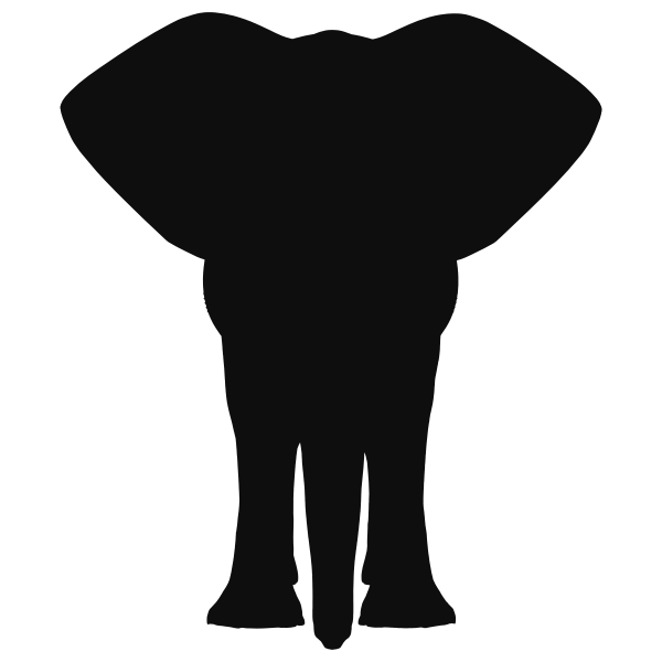 Standing elephant silhouette