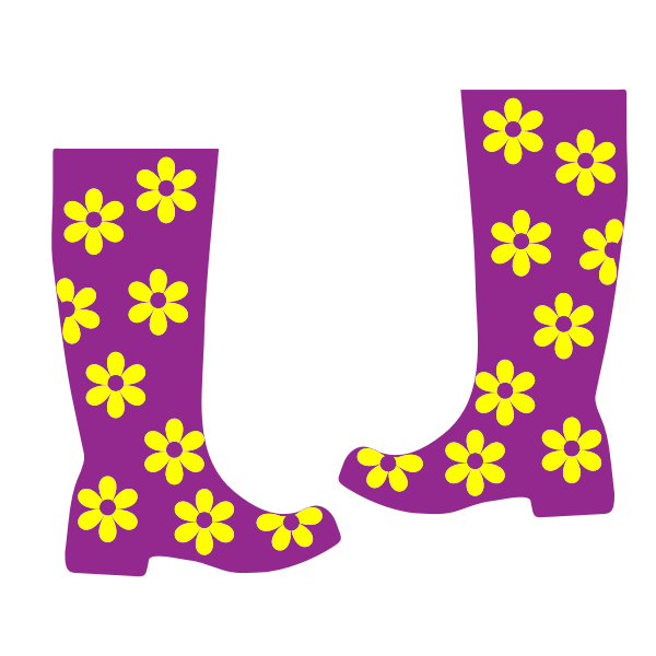 Floral rain boots