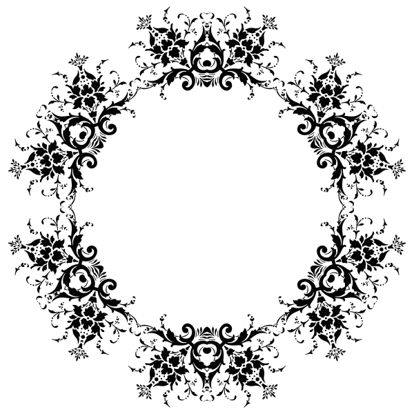 Circle floral vector silhouette
