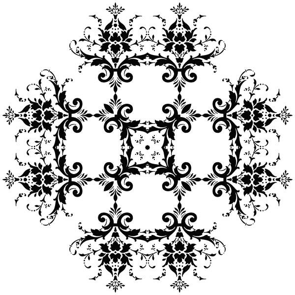 Black flowery vector design