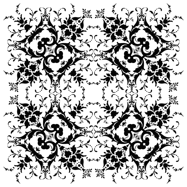 Square floral vector silhouette