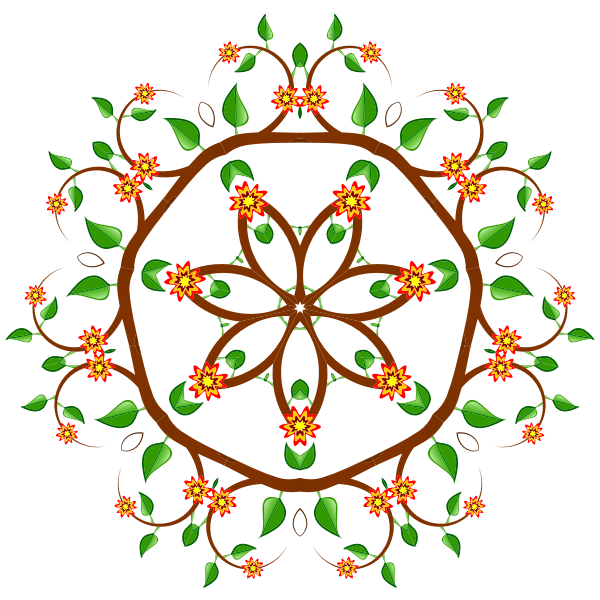 Vector graphics of decorative floral design