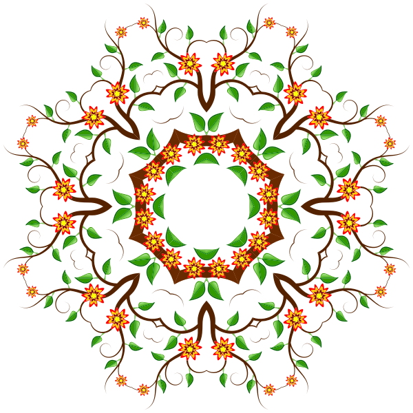 Vector drawing of decorative floral pattern