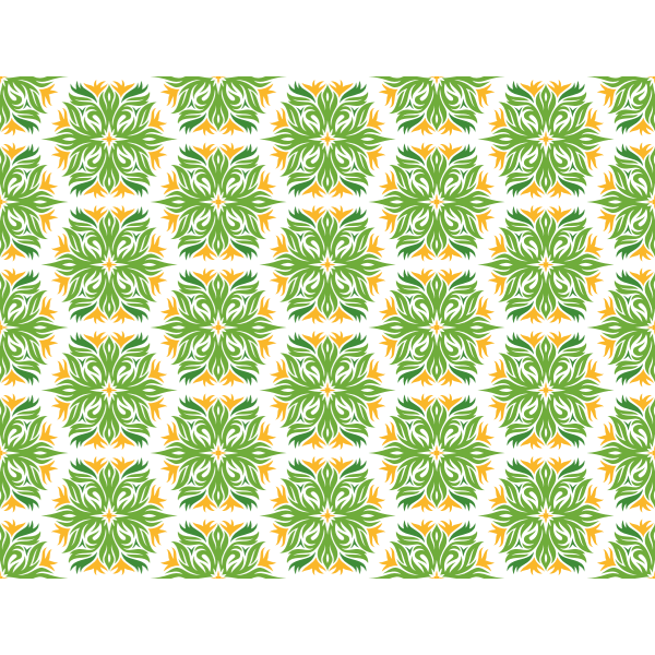 Floral background in green and yellow