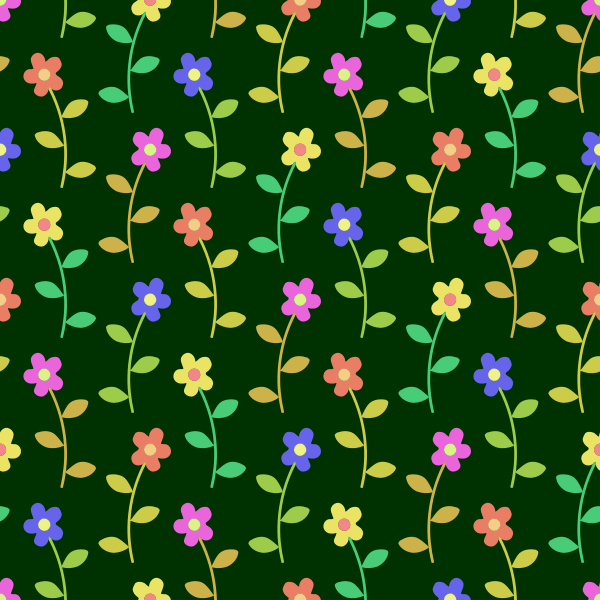 Flowers on green background