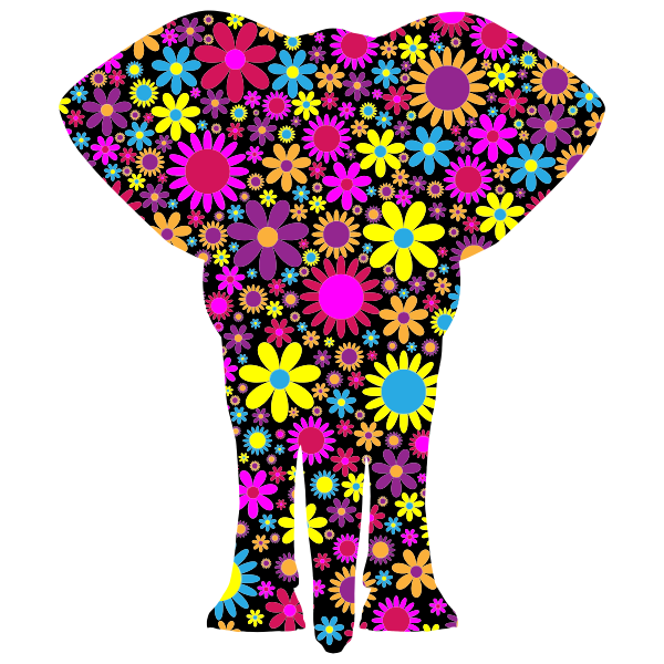 Flowery elephant image | Free SVG