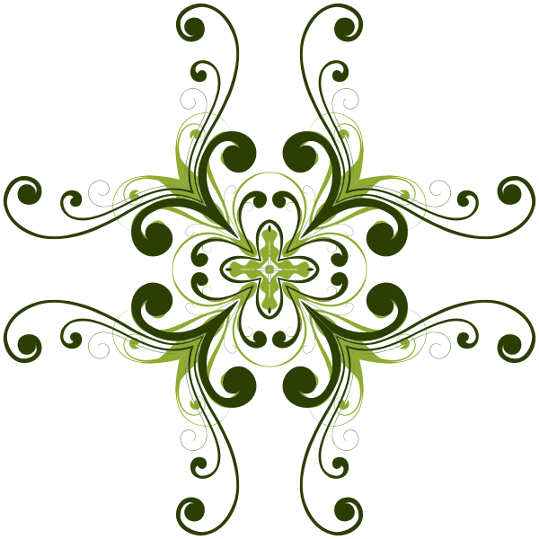 Image of floral design with four abstract petals.