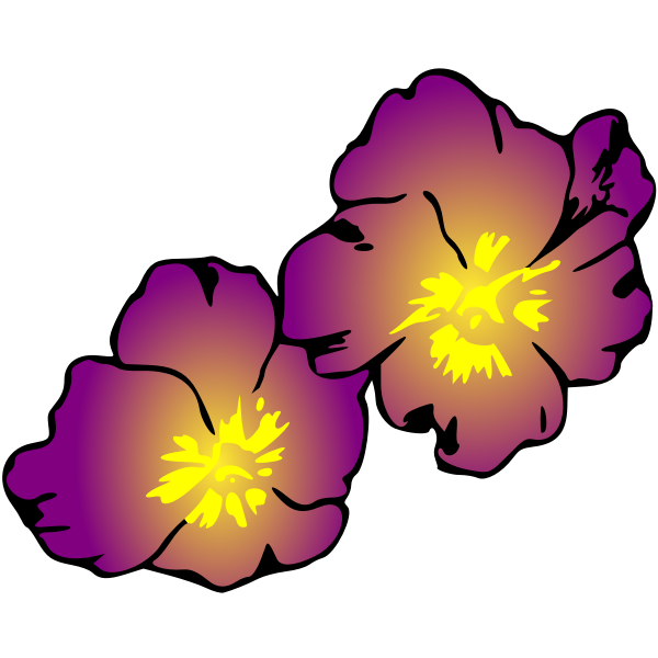 Two Flowers purple violet