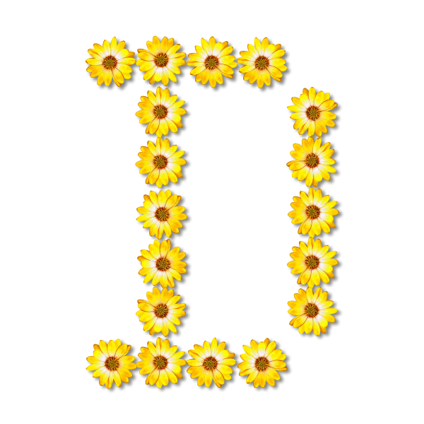 Floral D letter