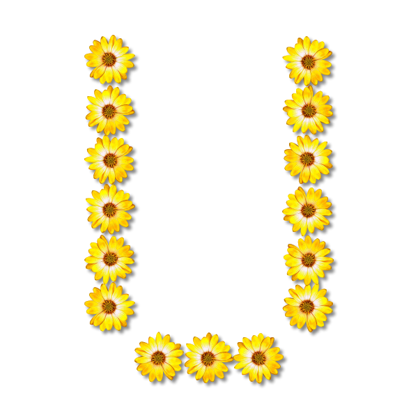 Flowery letter U