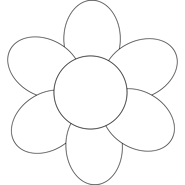 Flower with six petals vector image. Free SVG