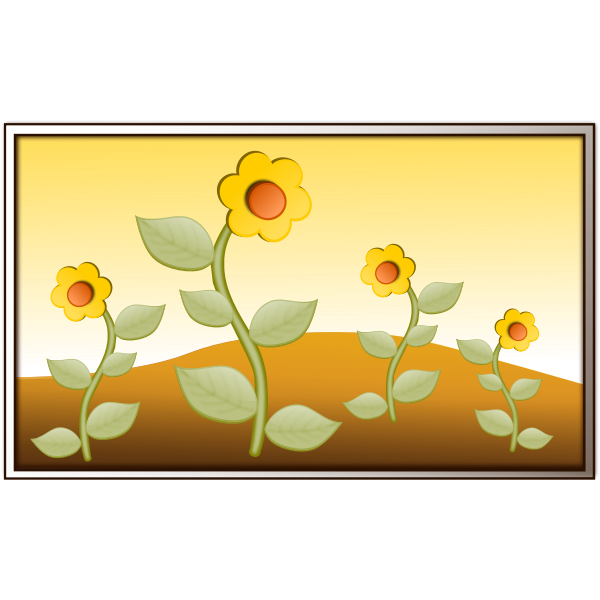 Flowers in field vector image