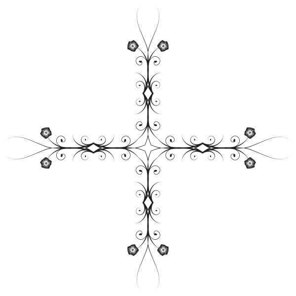 Flowery cross silhouette