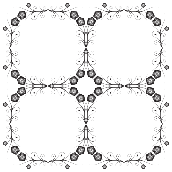 Floral frames vector silhouette