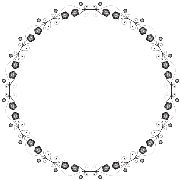 Download Flower Black And White Circle Free Svg