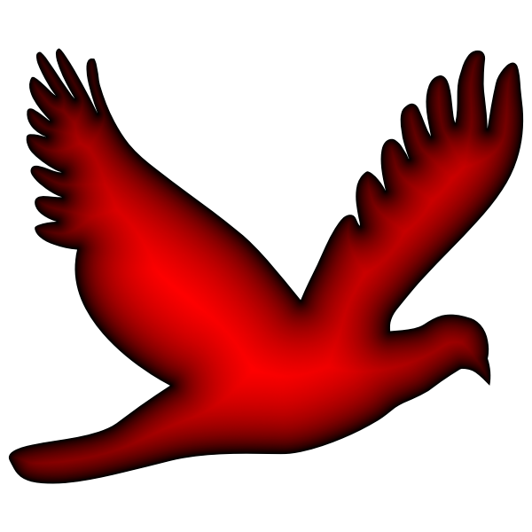 Flying Dove Silhouette Crimson