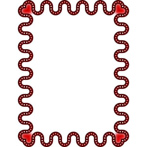 Frame red colour heart theme