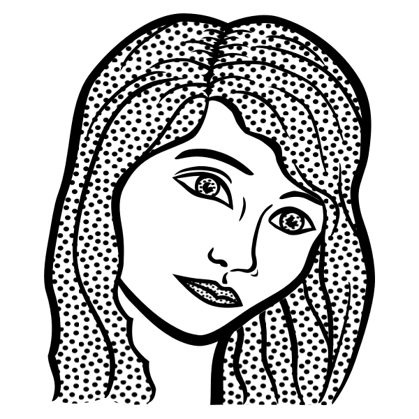 Vector graphics of sad woman's face