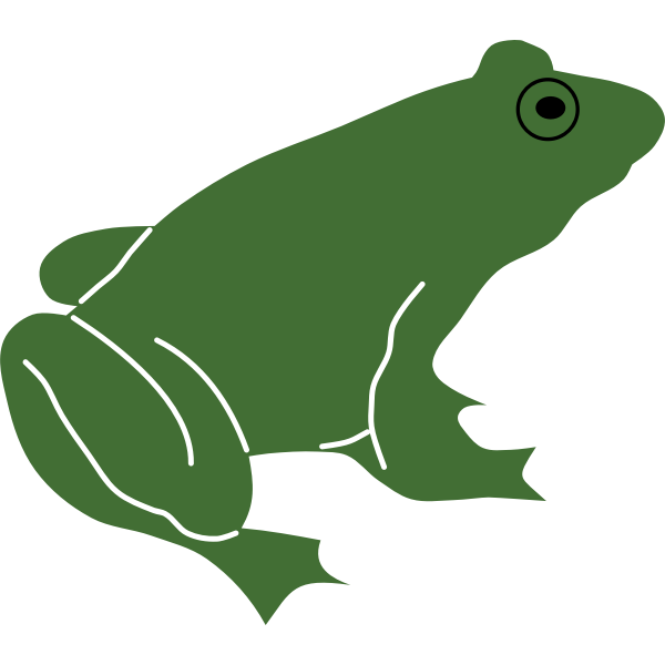 Frog silhouette with black eye vector image