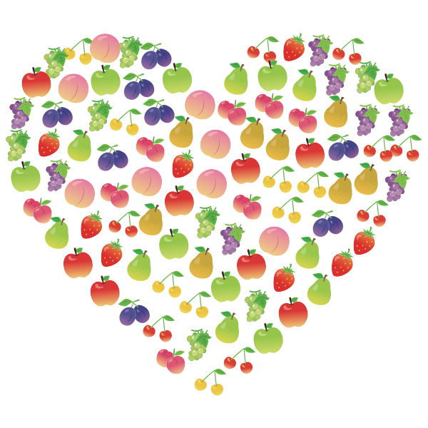 Download Fruits Heart Shape | Free SVG
