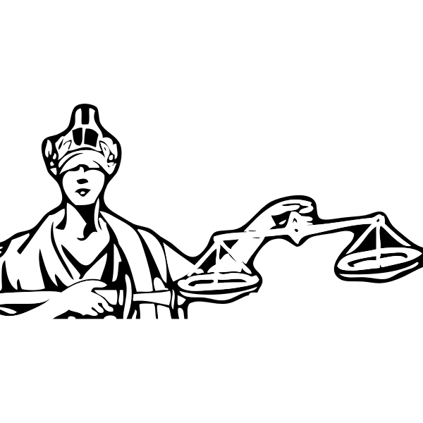 Blind Lady Justice Vector Drawing Free Svg