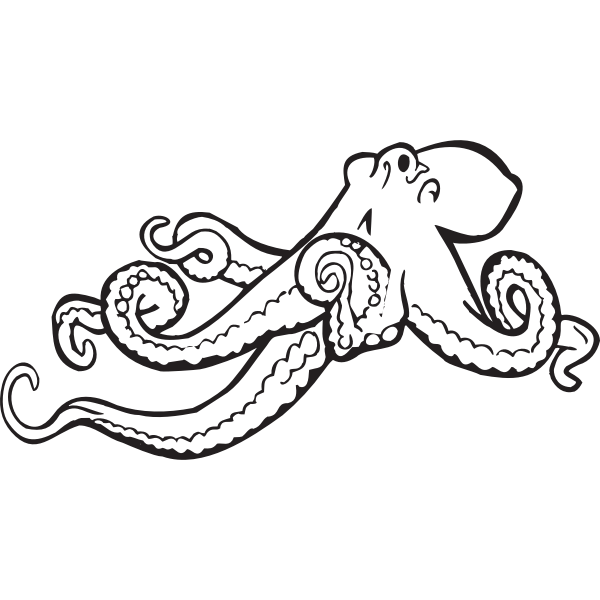 Coloring book octopus vector image
