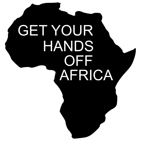 Get your hands off Africa vector graphics