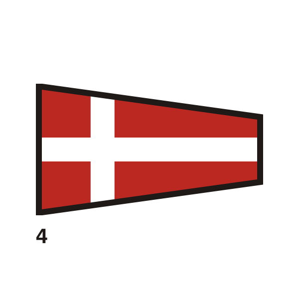 Red and white outlined flag