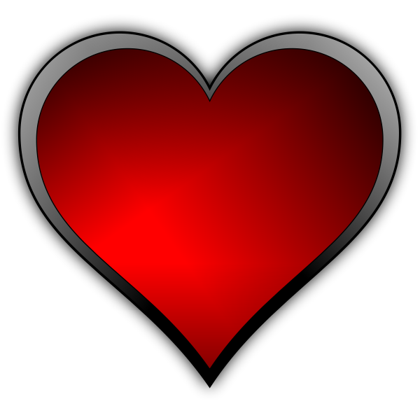 Vector image of red gloss finish heart with a light reflection