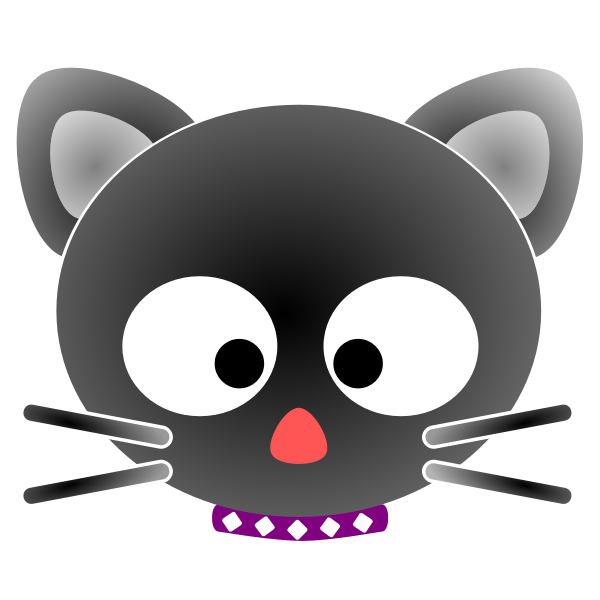 Cute cartoon cat portrait vector drawing | Free SVG
