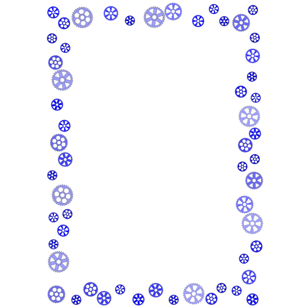 Frame made with blue gears