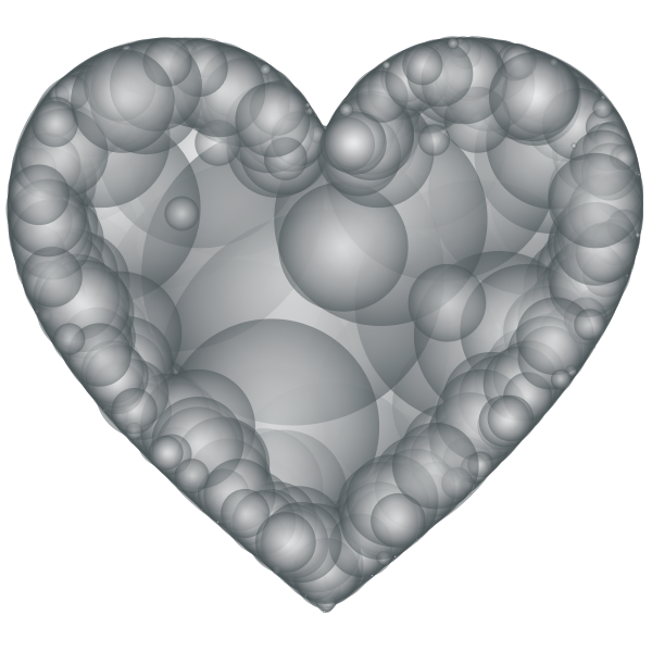 Geometric Heart Grayscale