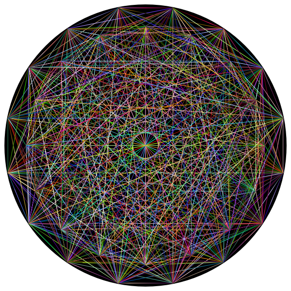 Geometric Prismatic Line Art Mandala