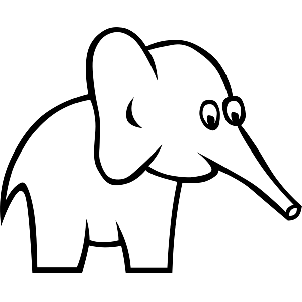 Vector illustration of big eared elephant